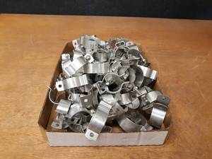 lot 402 image: Lot of (75) 1-14 to 1-12 Stainless Steel Pipe Clamps
