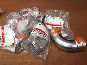 lot 326 image: Lot of (6) VIEGA 316 Stainless Steel ProPress XL   2-12 90° Elbows