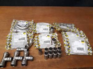 lot 329 image: Lot of (42) VIEGA 316 Stainless Steel ProPress   1 Fittings