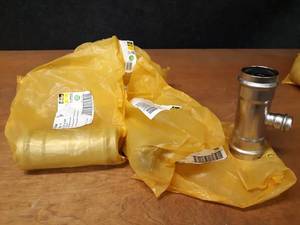 lot 330 image: Lot of (5) VIEGA 304 Stainless Steel ProPress   2 x 2 x 34 Reducing Tees
