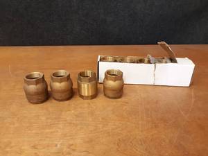lot 340 image: Lot of (9) 1-12 NPT Brass In-Line Spring Check Valves