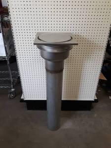 lot 490 image: Stainless Steel In-Floor Drain Assembly w Cover and Strainer - 6 Pipe