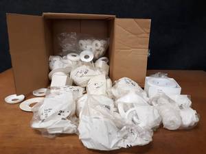 lot 496 image: Large Lot of White Pipe Flanges  12 up to 3