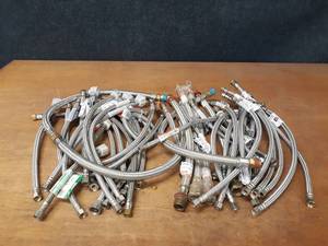 lot 501 image: Large Lot of (47) Stainless Steel Braided Supply Hoses