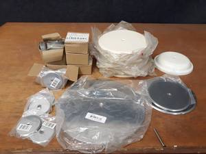lot 511 image: Large Lot of Chrome and Poly Cleanout Covers - From 3 up to 12 Diameter