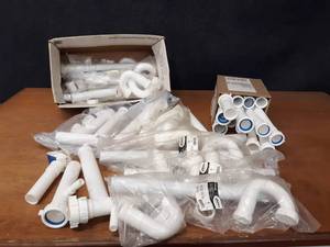 lot 513 image: Large Lot of PVC Slip-Joint Drain Pipe (1-12 and 1-14)