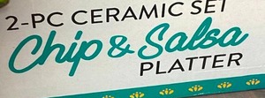 Parini 2-Pc Ceramic Chips & Salsa Platter