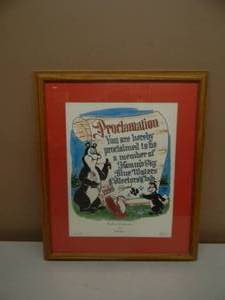 lot 13 image: VINTAGE HAMMS BEER PROCLAMATION - THE BEARS PROCLAMATION BY BILL STEIN - 68 OF 99 - SIGNED - GREAT PIECE - APPROX 17 BY 20 - SEE PICTURES