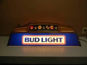 lot 46 image: VINTAGE BUD LIGHT POOL TABLEBAR LIGHT - WORKS - NICE - APPROX 40 BY 14 - SEE PICTURES