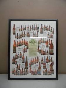 lot 75 image: VINTAGE FRAMED 99 BOTTLES OF BEER POSTER - VERY COOL PIECE - NICE - APPROX 26 BY 32 - SEE PICTURES