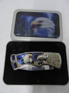 4 folding Knife & Tin (Eagle)