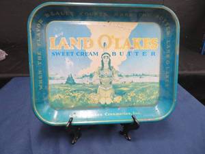 lot 61 image: LAND O LAKES BUTTER VINTAGE TIN TRAY