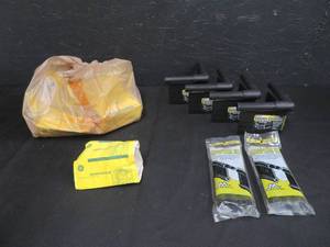 lot 85 image: MISC LOT. 9 IRRIDESCENT GE LIGHTBULBS AND 4 CORNER COUPLERS  2 COUPLER KITS
