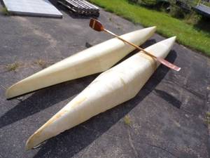 Pair of Vintage Phoenix Kayaks with Paddle