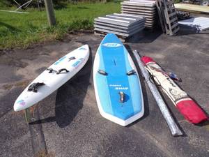 Pair of Sail Boards with a mast and Sail