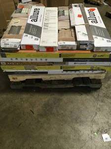 Lot of Mixed and Assorted Wooden Flooring Various Sizes Conditions and Models Customer Returns See Pictures