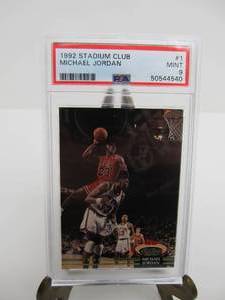 lot 129 image: 1992 Stadium Club #1 Michael Jordan 