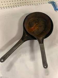 lot 23 image: National #42 & 44 Cold Handle Camp Fire Pans