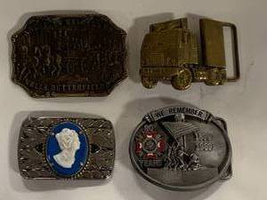 lot 27 image: Lot of 4 Vintage Belt Buckles
