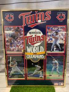 lot 65 image: Minnesota Twins 1987 Champions Framed Poster 16 X 20