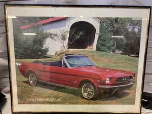 lot 67 image: Framed 1966 Mustang Artwork 16 X 20