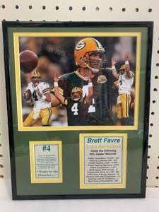 lot 70 image: Framed Brett Favre Stats