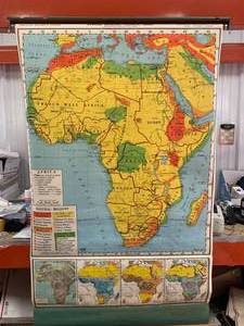 lot 75 image: Vintage School Map Approximately 42 X 72