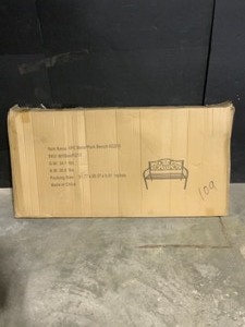 LAUREL CANYON Classic 50 in. 2-Person Dark Brown Metal Outdoor Bench. See Pictures