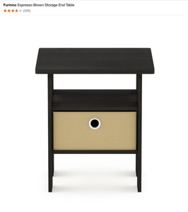 Furinno Espresso Brown Storage End Tables See Pictures