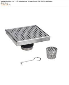 Oatey Designline Linear Square Shower Drains & 2 and 3 in. Shower Drain Seals. Various Designs and Sizes. See Pictures