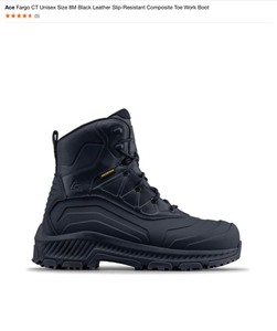 Ace Fargo CT Unisex Size 8M Black Leather Slip-Resistant Composite Toe Work Boot & DEWALT Quarter Zip Mens X-Large Black Polyester Fleece Pullover. See Pictures