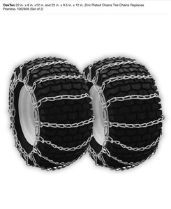 Oakten Zinc Plated Chains Tire Chains Replaces Peerless 1062856 (Set of 2) & PowerCare Snow Thrower Covers & Cab Kit. See Pictures