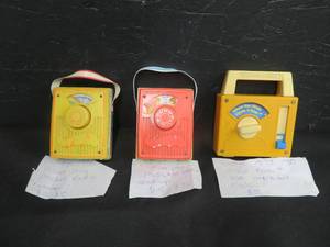 lot 74 image: 3 VINTAGE COLLECTABLE FISHER PRICE TOYS