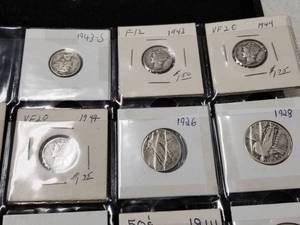 PAGE OF 16 US COINS AS PICTURED