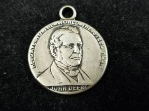 JOHN DEERE CENTENNIAL 1837-1937 STERLING SILVER COMMEMORATIVE (a little larger than a quarter)
