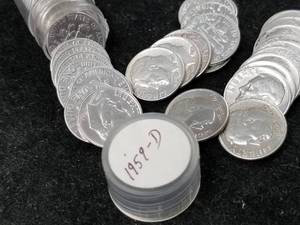 ROLL OF 1959-D ROOSEVELT SILVER DIMES 50 COINS