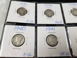 PAGE OF 20 SILVER DIMES 16 MERCURY 4 ROOSEVELT