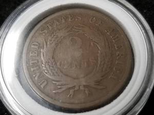 1867 US TWO CENT PIECE IN AIRTITE