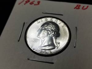 1963 WASHINGTON QUARTER BU