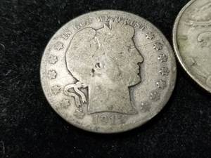 2 SILVER HALF DOLLARS 1912-D BARBER 1937 WALKING LIBERTY