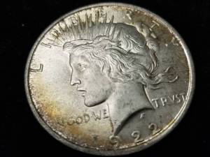 1922 PEACE SILVER DOLLAR UNC TONED