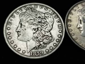 2 MORGAN SILVER DOLLARS 1879 1888