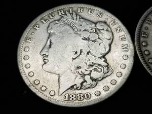 2 MORGAN SILVER DOLLARS 1880-S 1886