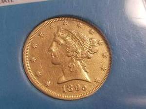 1895 US $5 GOLD LIBERTY IN PROTECTIVE PLASTIC