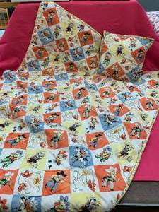 Vintage Print Crib Blanket and Pillow