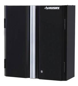 lot 7 image: HUSKY Ready-to-Assemble 24-Gauge Steel Wall Mounted Garage Cabinet in Black (28 in. W x 29 in. H x 12 in. D)