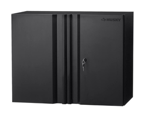 lot 8 image: HUSKY Heavy Duty Welded 20-Gauge Steel Wall Mounted Garage Cabinet in Black (28 in. W x 22 in. H x 14 in. D)