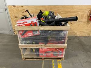 lot 76 image: Crate Full of Outdoor Power Equipment