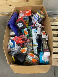 lot 57 image: Coffin Box filled with Home Depot Returns