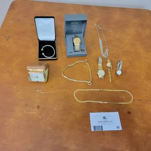 lot 52 image: Assorted Vintage Gold-Plated Jewelry Collection